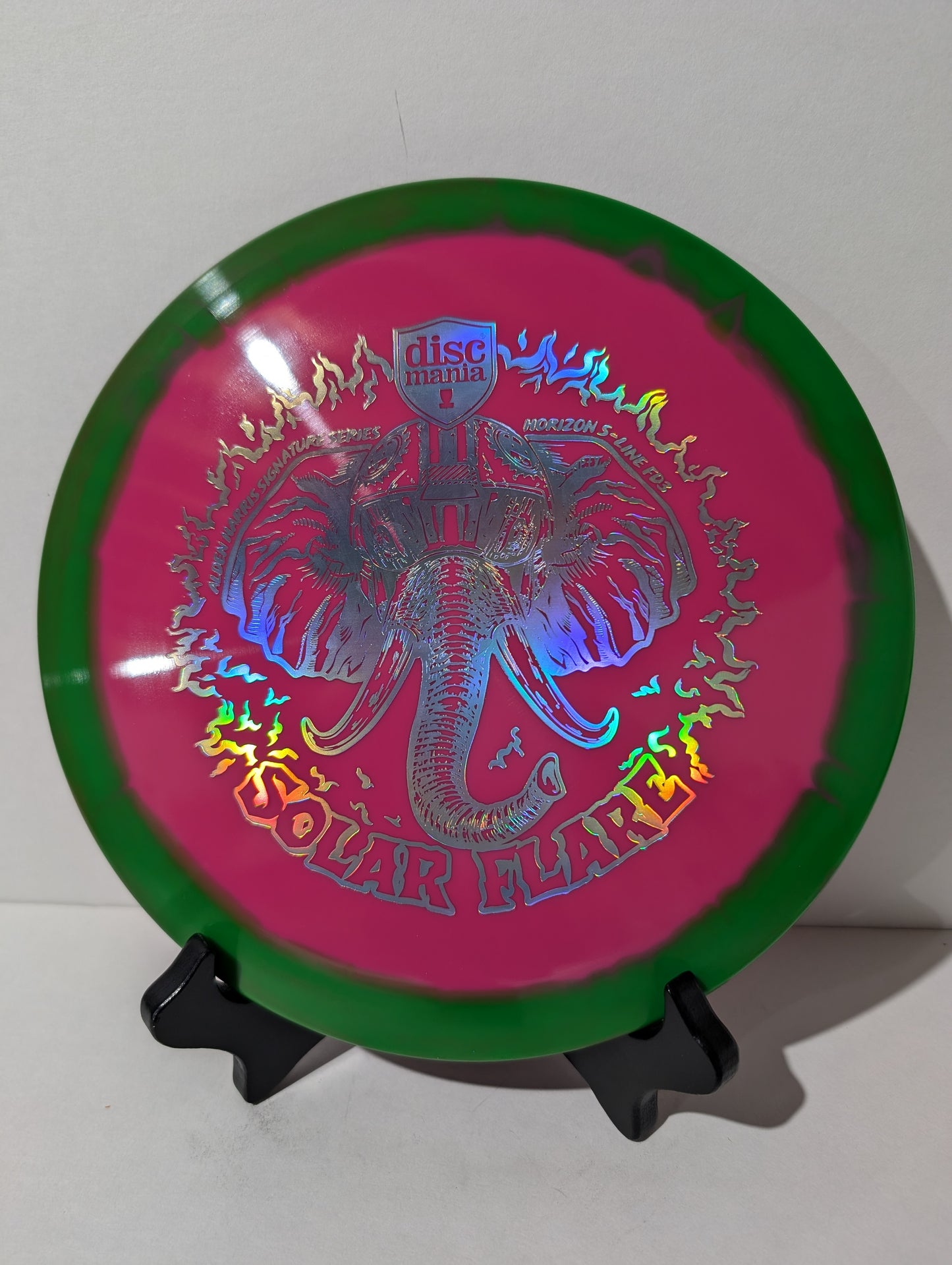 Pink-Green Solar Flare