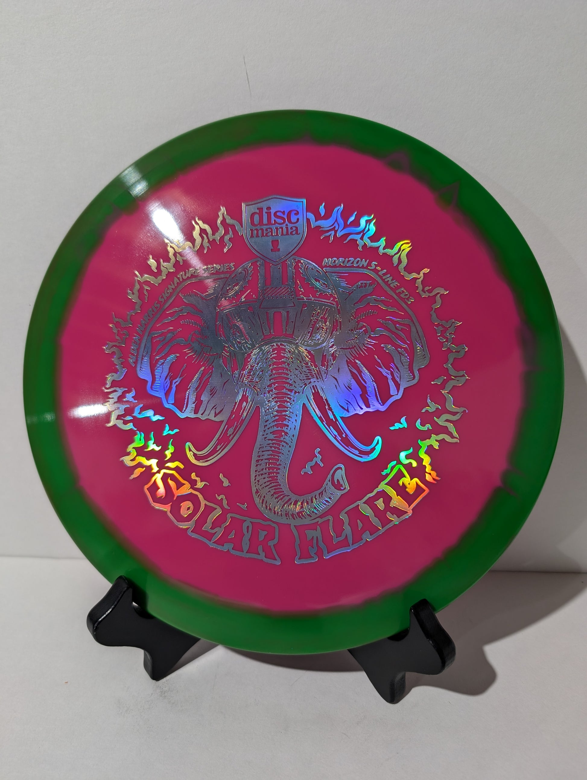 Pink-Green Solar Flare