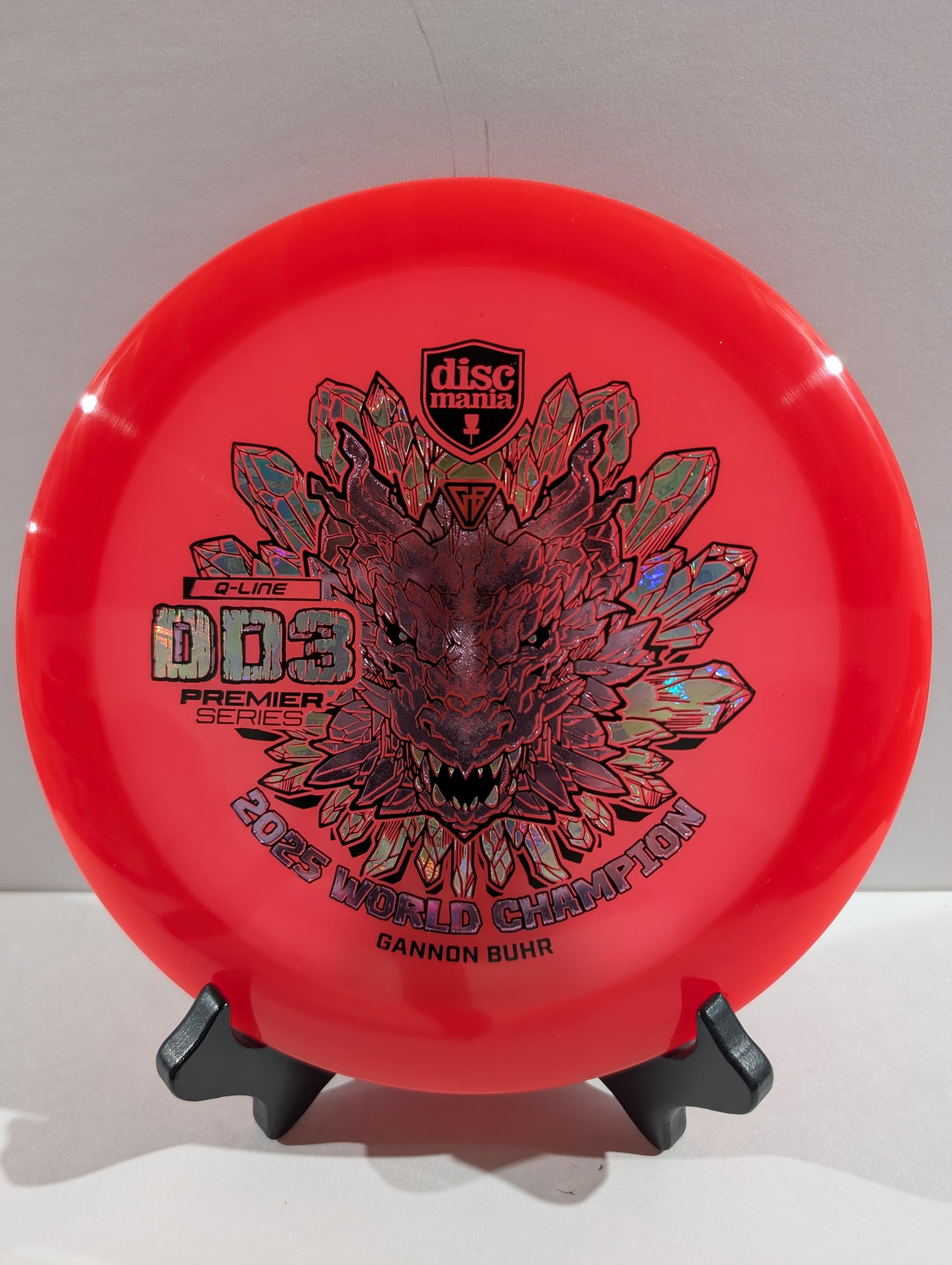 Red DD3 Disc with pink dragon stamp