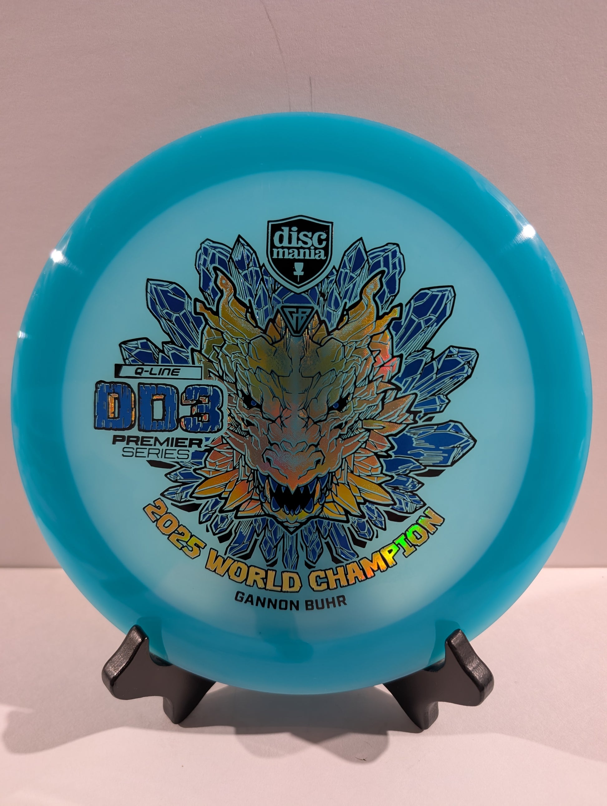 Blue DD3 Disc with gold dragon stamp