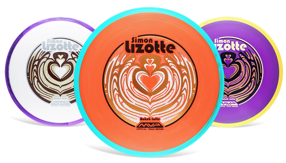 Three colorful discs with Simon Line branding on a white background