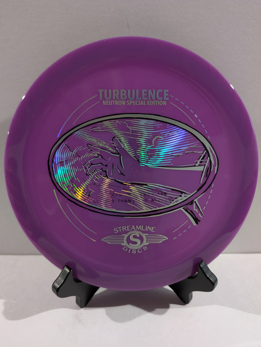 Purple disc with 'Turbulence' and 'Streamline Discs' branding on a white background