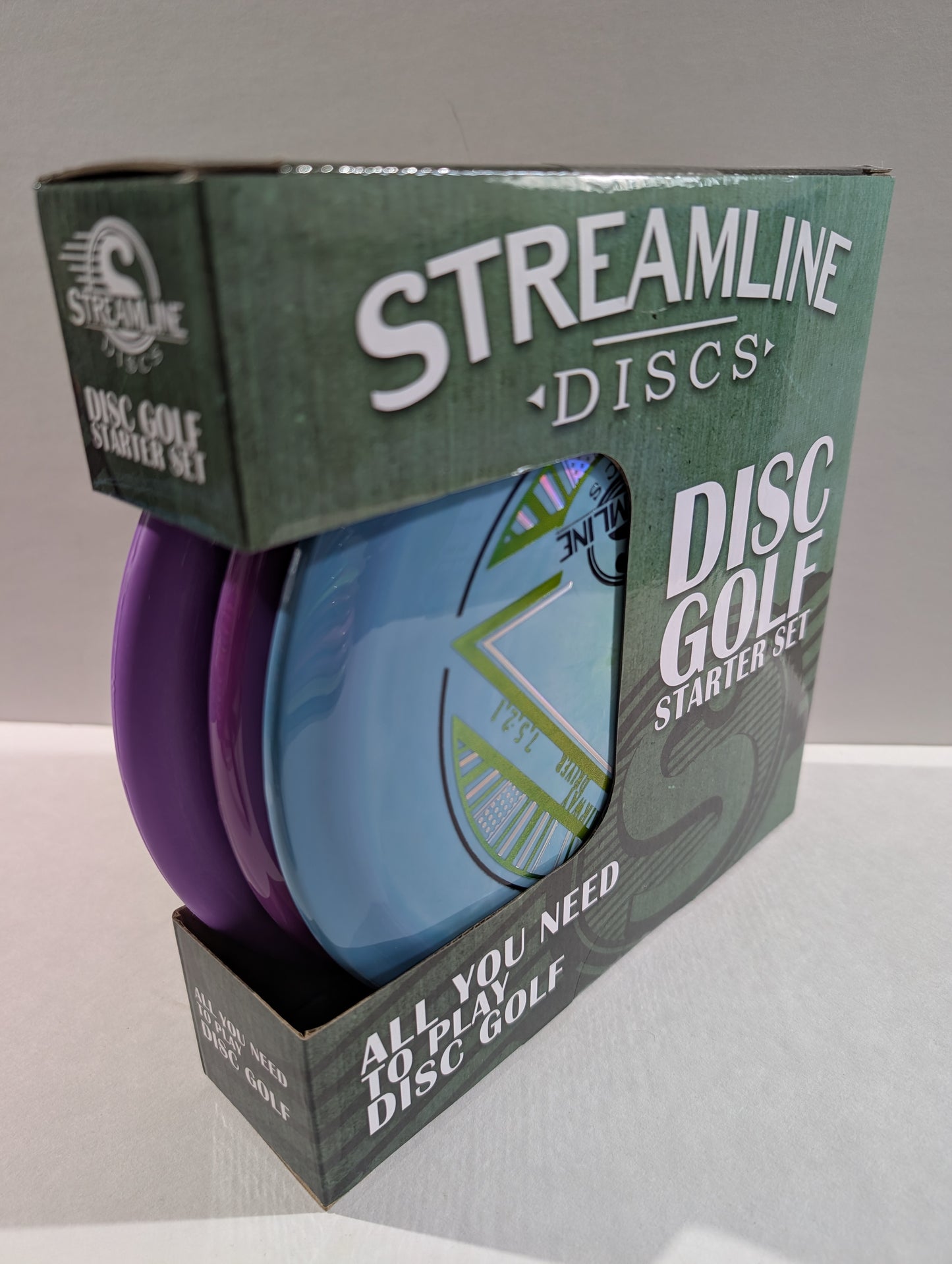 Streamline Discs disc golf starter set packaging on a white background
