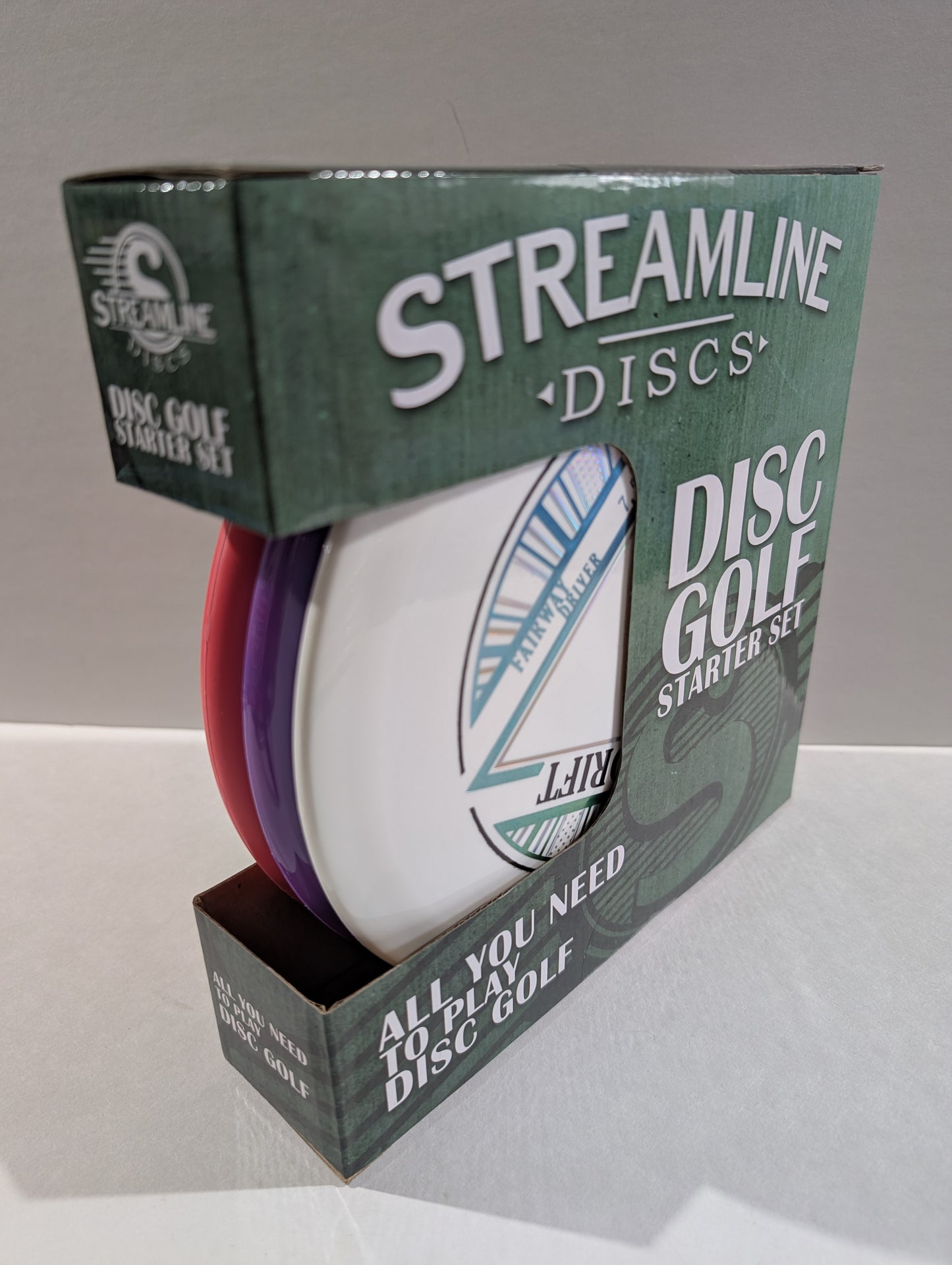 Streamline Discs disc golf starter set packaging on a white background