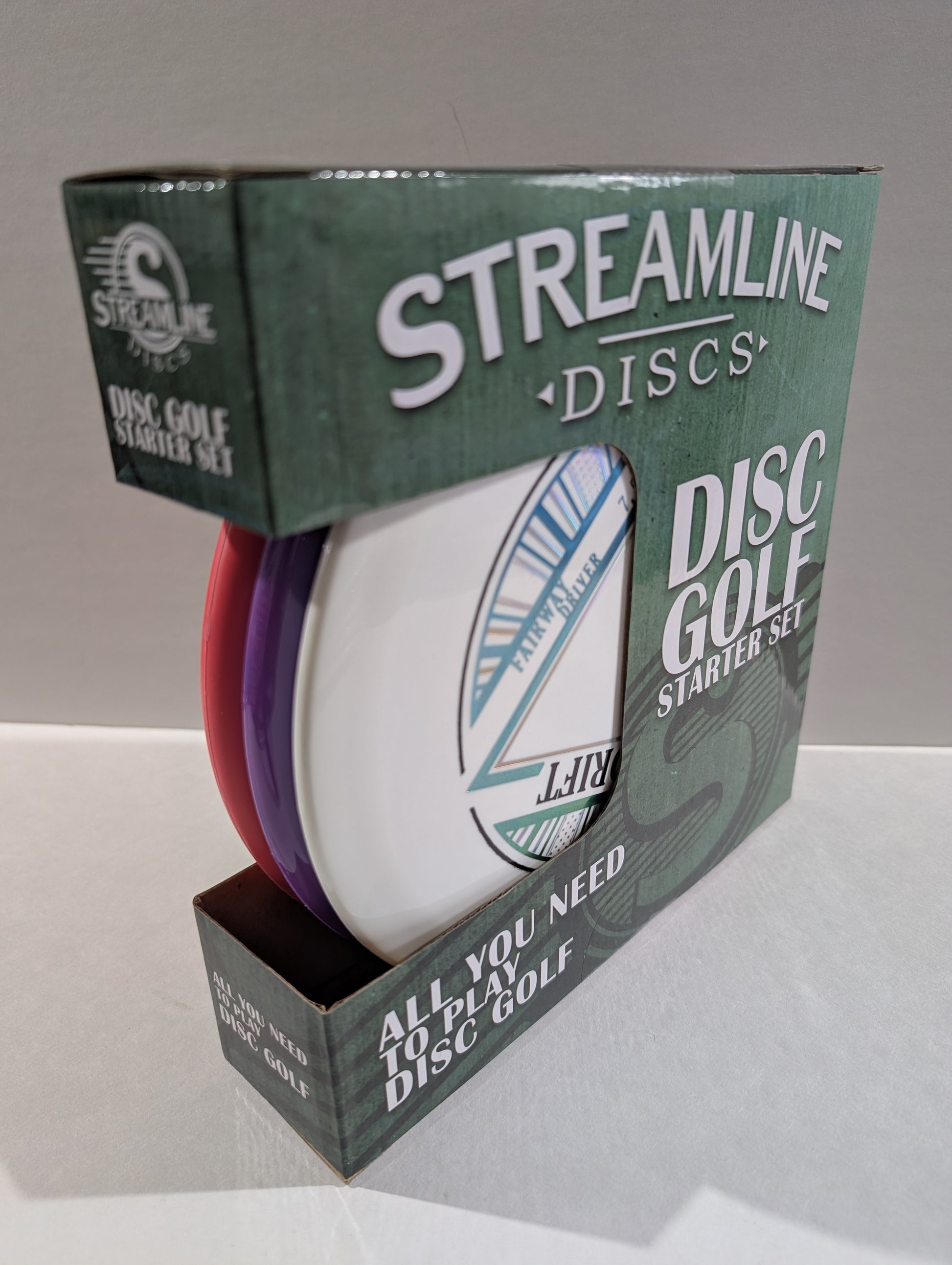 Streamline Discs disc golf starter set packaging on a white background